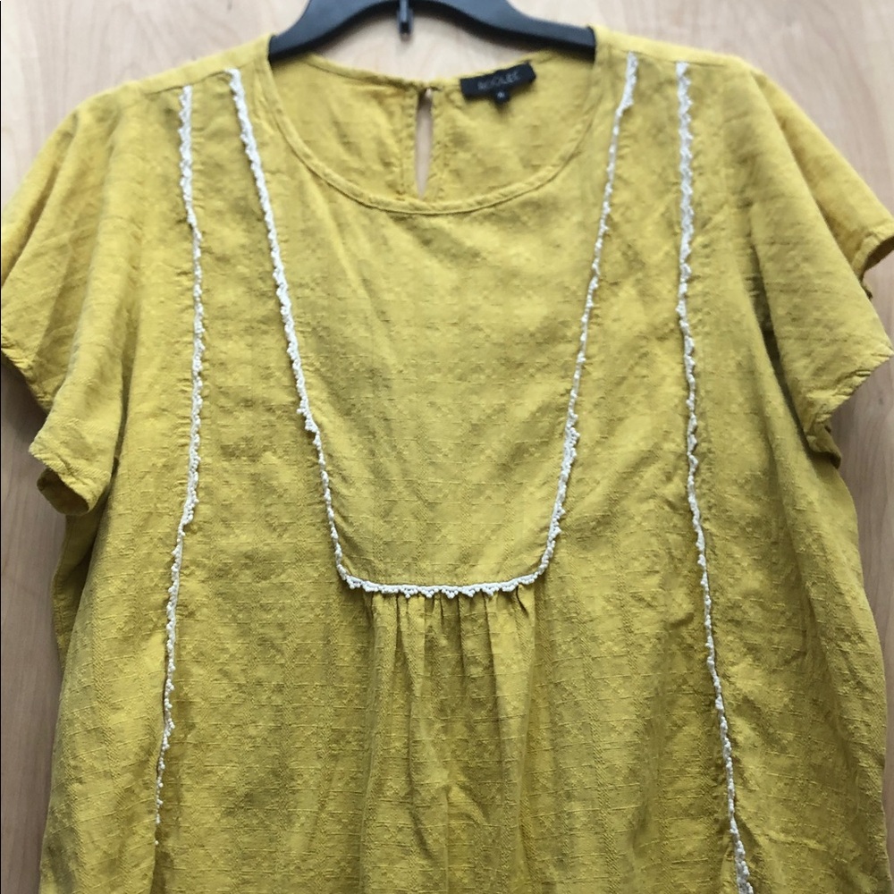 Roolee Courtney Mustard Babydoll Blouse